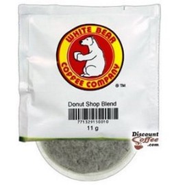 Donut Shop Blend White Bear Coffee Pods 150/Case Light Roast, 100% Arabica