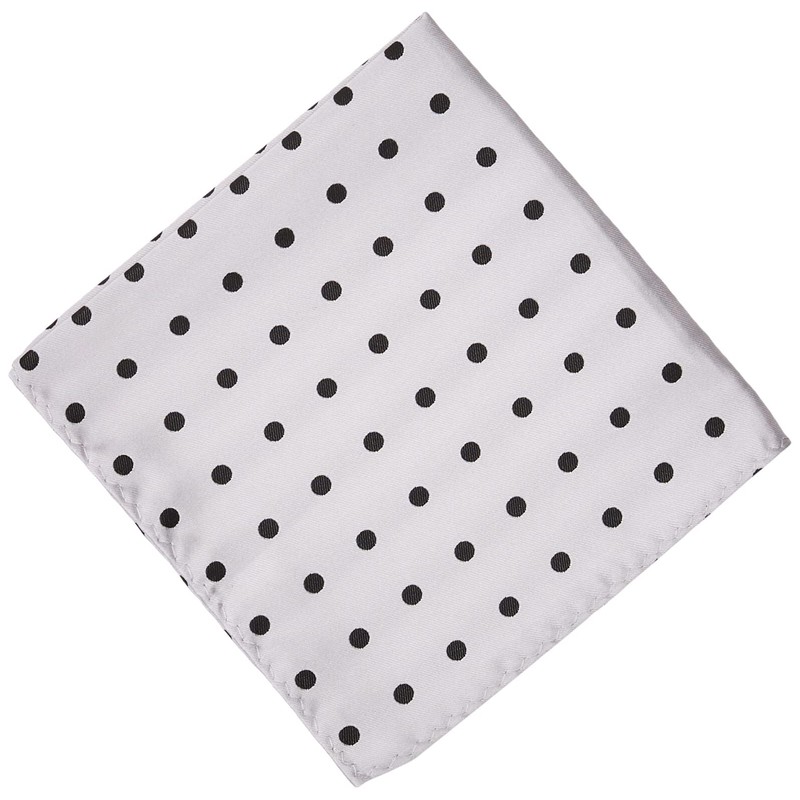 Stacy Adams Men's Satin Dot Tie Set, Silver, One Size