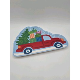 Wondershop Figural Farmhouse Truck Christmas Tree Appetizer Melamine Plate New