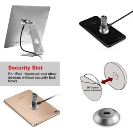 Computer Laptop Cable Lock • Slot Plate 6.23ft Cable • Security Computer Combination Lock • 4 Digital Password Protection Cable • Anti Theft Lock and Notebook Other Device