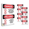 No Smoking Charging Batteries Bilingual OSHA Danger Vinyl Decal Label