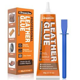 Leather Glue Clear 60ml – Heavy Duty, Flexible & Waterproof Leather Repair Adhesive for Shoes, Jackets, Handbags, Purses, Sofa, Furniture & Car Seats
