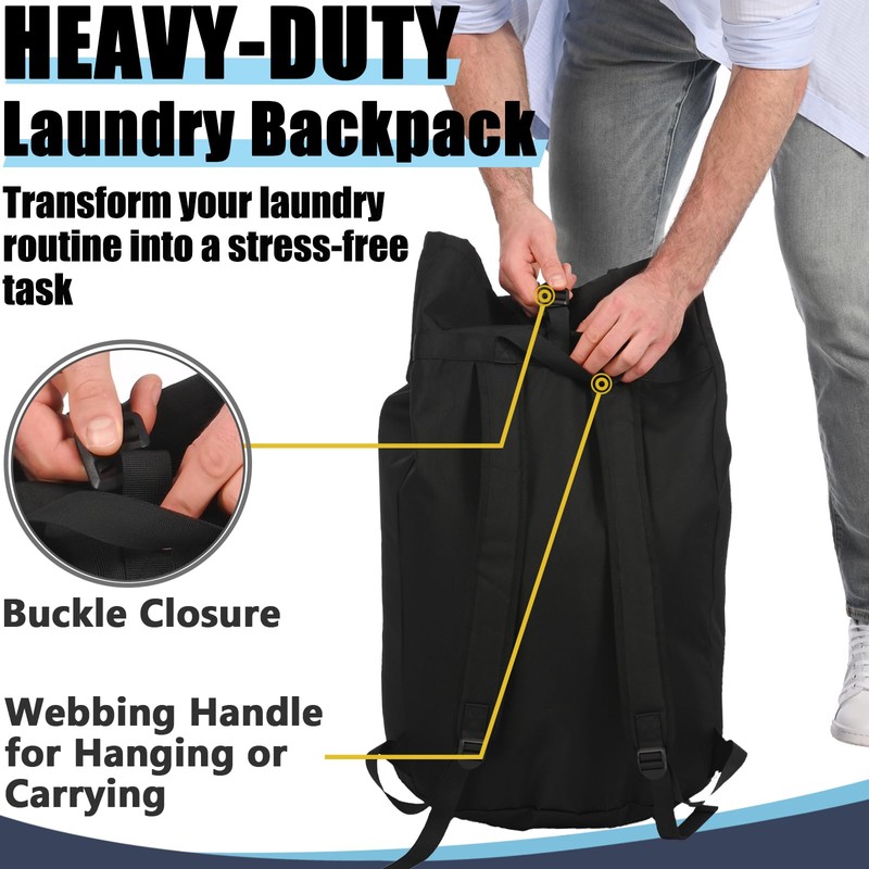 Laundry Bag Backpack 115L, College Laundry Backpack with Straps, Laundry