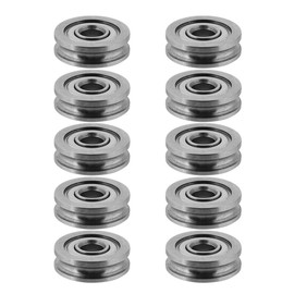ASHATA 10 Pieces U604ZZ 3D Printer Pulley Wheel Bearings, U-Groove Pulley Bearings for 3D Printer, Replacement Extruder Accessories for 3D Printer, 4 x 13 x 4 mm