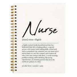 Tizzer Nurse Definition Teal Green Lined Hardcover College Ruled Spiral Notebook Journal for Work Notes Journaling 5.5×8.3 Inch,Nurse Appreciation Gifts,Nursing Student Graduation Gifts (White)