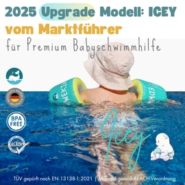 EDWEKIN® Icey Swimming Armbands with Foam Core & Fabric Cover | TÜV Tested | Premium Swimming Aid for Babies, Toddlers & Children 3-6 Years | Stylish Design for Girls & Boys