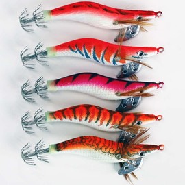 A20egi20h5POR No. 2.0 Egi Pink/Orange/Red Set of 5, Luminous Squid Fishing, Egging, Bait Tree,