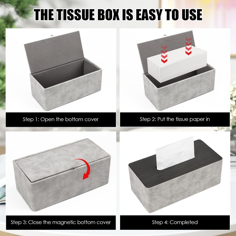 PU Leather Tissue Box, Cosmetic Tissue Box, Tissue Box Holder,