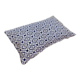 Moroccanity Geometric Blue Cushion, Blue And White Floral Style Cushion, Decorative Pillow Case, Boho Cushion Cover, Home Decor Pillow, Blue 51x29 cm