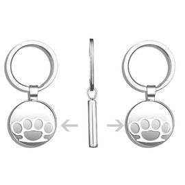 HJ Media Brass Knuckles White Vinyl (ic Window Fight knucklebusters) Metal Round Metal Key Chain Keychain Ring