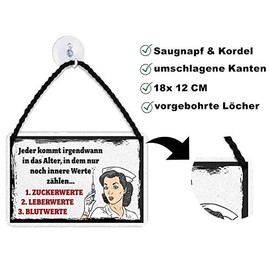 schilderkreis24 Tin Sign with Funny Saying "Jeder kommt irgendwann in das Alter." Pension Gift Idea Birthday Christmas for Grandparents Pensioners Seniors Grandma Grandpa Grandchildren 18 x 12 cm