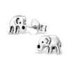 I love silver jewellery Elephant Stud Earrings in Sterling Silver