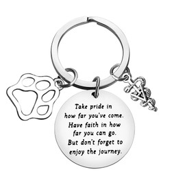 Veterinarian Graduation Inspirational Gifts Vet Tech Keychain Take Pride in How Far You’ve Come Keyring Inspirational Veterinary Gift Veterinarian Tech Nurse Gift Encouragement Future Veterinary Gift
