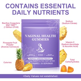 Premium Feminine Balance Gummies,Vital Vaginal Probiotics Source Feminine Gummies,Pineapple Flavor for Women ph,for Women of All Ages - Probiotics for Digestion, Gut Health, Immune Support