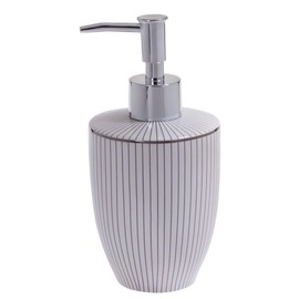 Spirella Ligne Soap Dispenser with Pump Liquid Soap Dispenser Ceramic 370 ml Long Lasting and Robust Black White