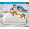 Turtle Stylish Ceramic Butter Dish Covered with Lid and Handle