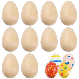 Pack of 10 DIY Easter Eggs Set, Solid Wooden Eggs, Easter Eggs Made of Wood, Gifts for Lovers, Boys, Girls, Children, Friends