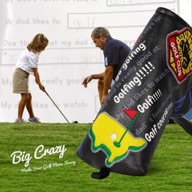 Big Crazy Golf Club Head Covers, Driver Cover, Blade Putter Cover, Waterproof, Funny Golf Head Covers, Father's Day Golf Gift for Man