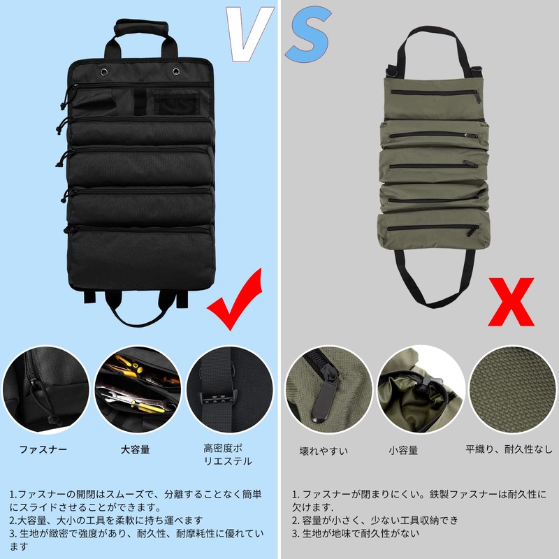 Koolertron Tool Bag, Multi-functional, Roll, Tool Bag, Tool Bag, 4