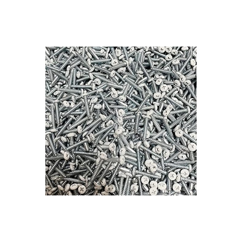#8 x 1 White Pan Head Metal RV Screws |