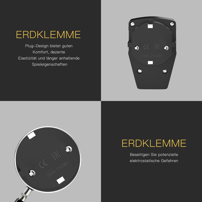 Schuko Plug with Switch, Protective Contact Plug IP20 250V (16A),