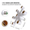 8T8 E26/E27 7 in 1 Light Bulb Socket Splitter Adapter,