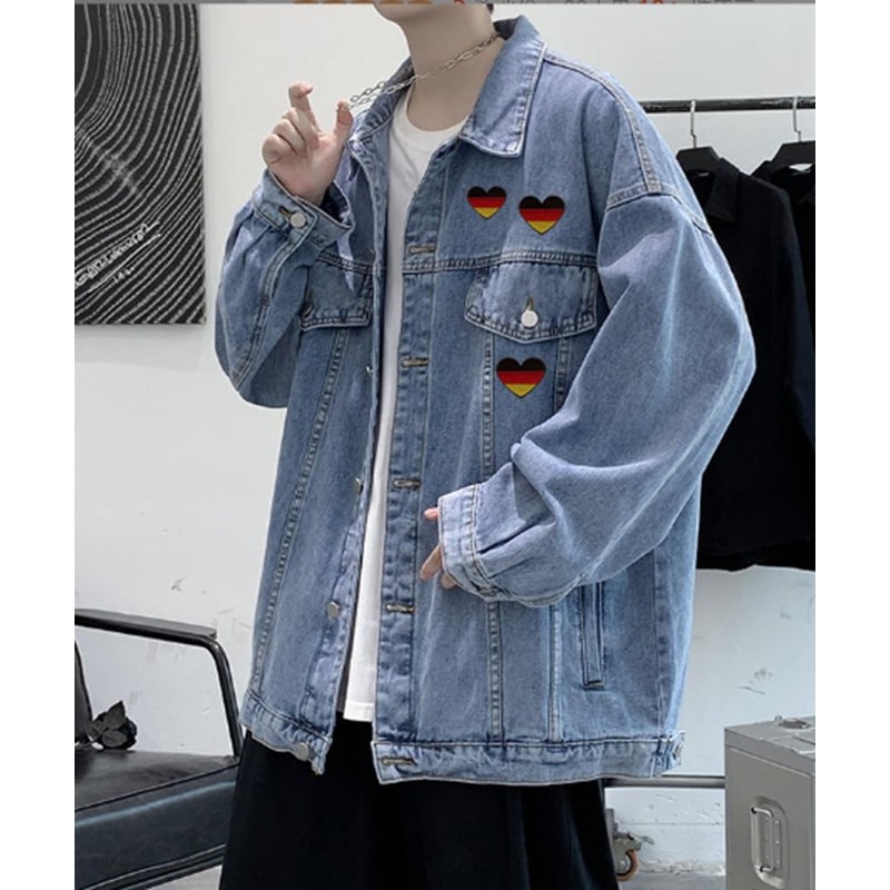 Uijokdef 1 PCS Heart Shaped and Germany Flag Patches Iron