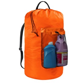 CATOTEL Laundry Bag with Shoulder Straps and Mesh Pocket Laundry Backpack Large Portable Laundry Hamper for College Laundromat Apartment