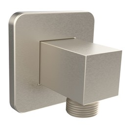 Aquaiaw Wall Supply Elbow with Flange, Tapered 1/2 NPT Female Inlet, Solid Brass Wall Union, Square Water Supply Elbow, PVD Brushed Nickel, G1/2 Outlet