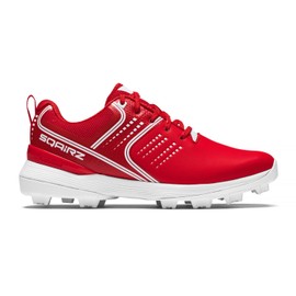 SQAIRZ GFP Baseball Molded Cleat, Men's Baseball Cleats Youth Boys, Mens Softball Cleats, Red, M12/W13.5