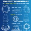 Vitonsbay 4 Rear Dome Axle Wheel Covers - Rear Hub