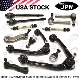 12PC Front Suspension Kit Front Upper Control Arm & Lower Ball Joint & Stabilizer Sway Bar Link Steering Inner & Outer Tie Rod End Pitman Arm Idler Arm Compatible with 1999-2005 2006 GMC Sierra 1500