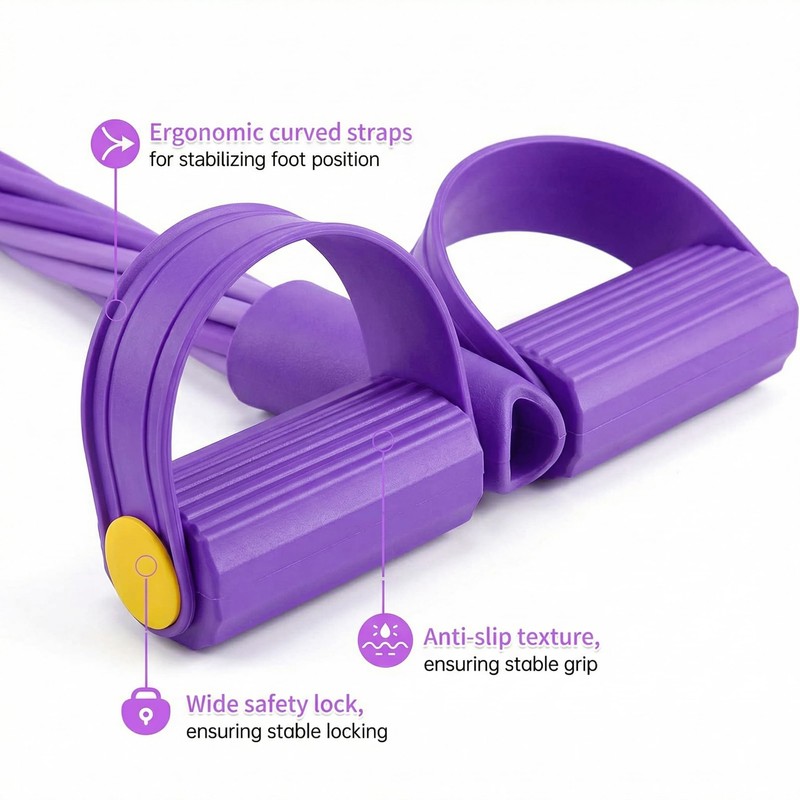 Tongtonglovely Pedal Puller Resistance Rope, Purple, Silicone, 25 Pounds Tension,