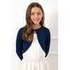 Bolerose Niñas Largo Manga Brillo Chaqueta Torera Chaquetilla (Azul Medianoche,