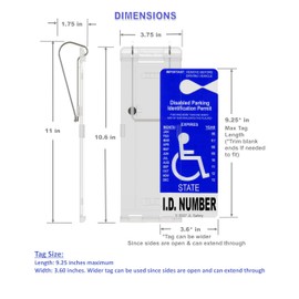 NEW Visortag® Vertical by JL Safety® - The Best Handicap Placard Holder on the Market. Easily Protect, Display & Swing Away your Parking Tag. Hard Plastic to Withstand 3-digit Hot Sun. Made in USA (1)