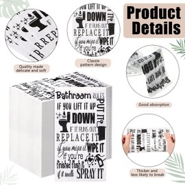 200 Pcs Bathroom Disposable Napkins Guest Paper Towels Bathroom Rules Etiquette Disposable Hand Towels for Room Wedding Birthday Anniversary Supplies