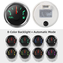 Fuel Indicator, Rupse Universal Car Fuel Level Indicator, Fuel Meter with Water Level Sensor, Fuel Sensor for Car/SUV/Boat/Car, Truck, Motorhome (225 mm)