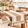 Boho Table Runner for Dining Room Decor – Cream &