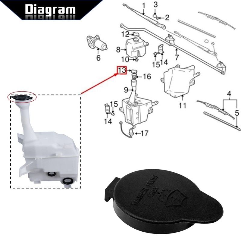 PMFCA Windshield Washer Reservoir Cap Compatible with Camry Avalon 85316-06021