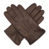 Harssidanzar GMEU006 Men's Leather Gloves Comfort Cashmere Lined, brown