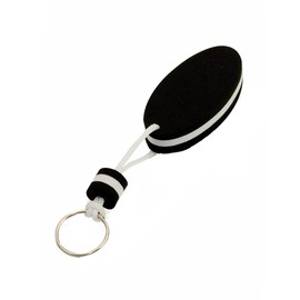 Floating key ring made of EVA foam and stainless steel ring in playful two-tone design in various colours, black, one size, black