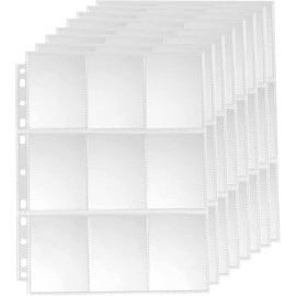 60 Sheets Trading Card Sleeves, 1080 Pockets Wallets Album Pages Collection Transparent Game Card Sleeves Holder Card Storage