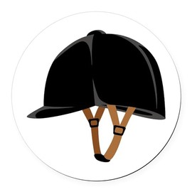 CafePress Horseback Riding Helmet 5.5" Round Car Magnet Magnetic Bumper Display