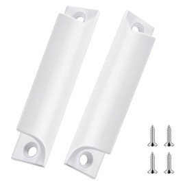 GEEHUA 2 Stück Balkontürgriff Außen, Terrassentür Griff, Fingergriffe mit Schrauben, Schubladenkantengriffe, Balkontürgriff für Küche, Verdeckte Naht, Flache Schublade, Schranktür(Weiß)