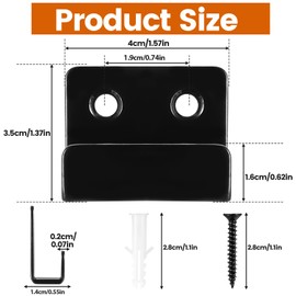 8 Pcs U Shaped Brackets, Heavy-Duty U Brackets Metal Garage Hooks Wall Equipment Ceramic Tiles Holders for Kitchen Bathroom Garage Ceramic Hanging Hook Bracket, Black, 14mm Inner Width