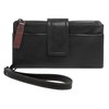 X-ZONE 021049 Genuine Leather Women's RFID Wallet with Hand Strap Leather Wallet with Coin Compartment Card Holder with Outer Compartment, black, Standard size