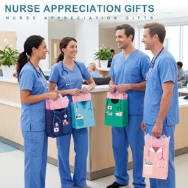 Supervitae 60 Pcs Nurse Graduation Gift Bags Stylish Thank Goodie Bag for Nurse Appreciation Week with Wrapping Paper Medical Assistant Healthcare Workers Doctor Day Party Supplies(Stethoscope)