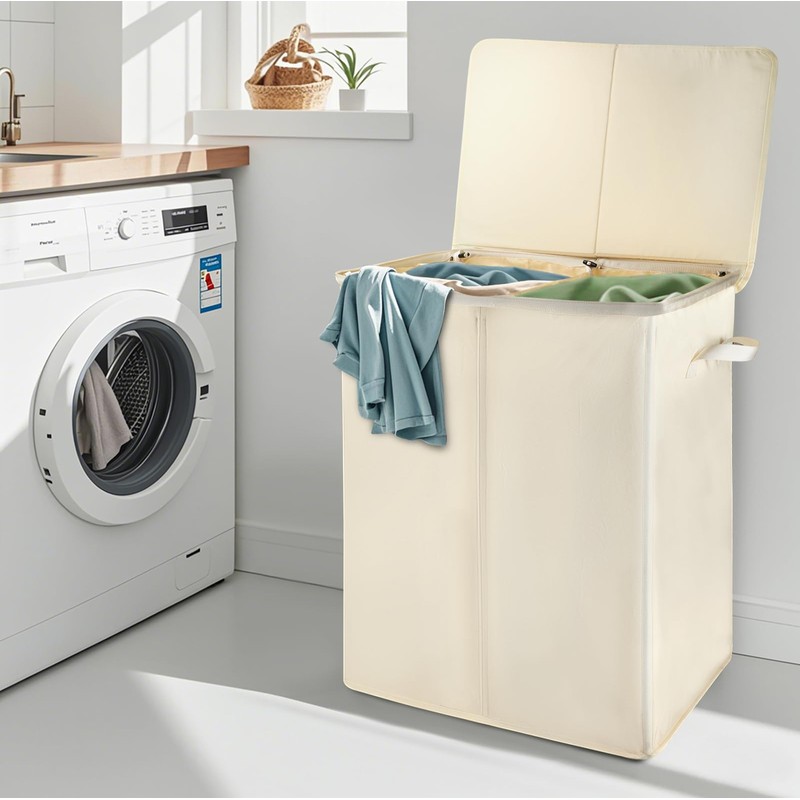 Voova 154L Double Laundry Hamper with Lid and 2 Removable
