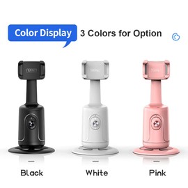 Sunydog Auto Face Tracking Tripod, Smart 360° Rotation Desktop Selfie Stabilizer with Adjustable Lens Stable Base Phone Holder for Vlogs, Live Streaming & Video Chats (Black)