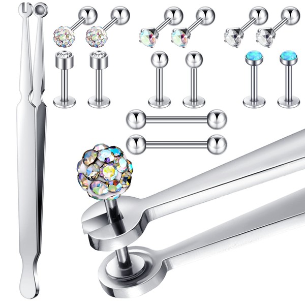 15 Pcs Piercing Kit Piercing Ball Grabber Tool Piercing Barbell